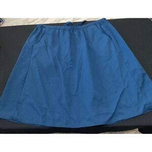 Vintage Carriage Court Teal Blue Wrap Back A-Line‎ Skirt Pockets Made in USA 16
